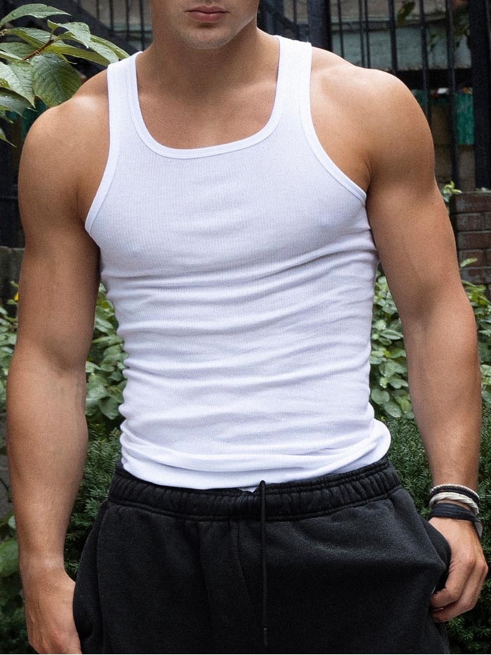 Perry Ellis Men’s Ribbed White Tank Top Base Layer Size Large